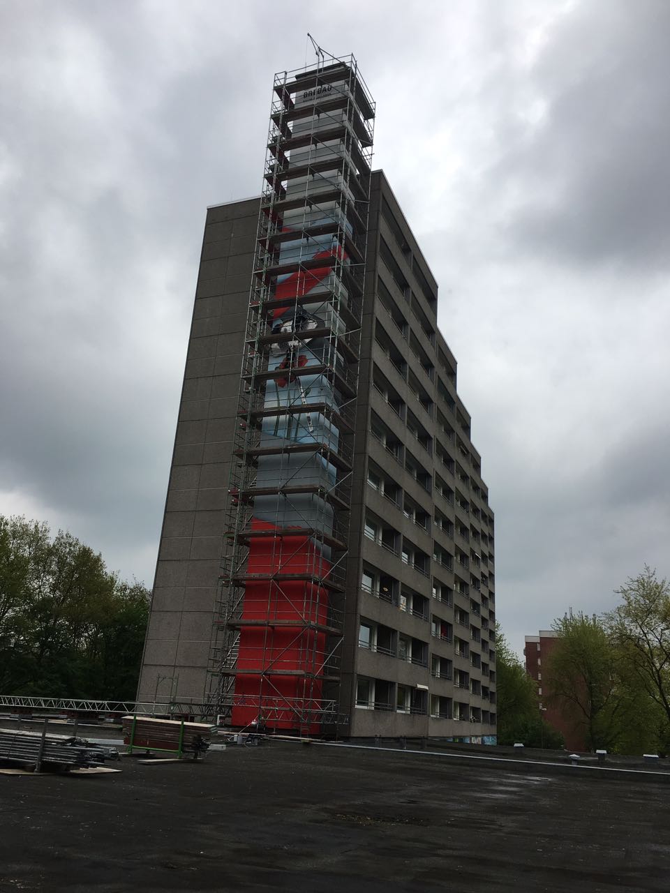 Hochhaus Fassadenfolierung